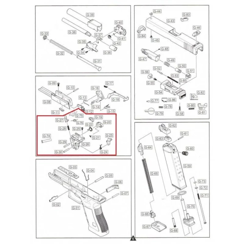 Kompletny zestaw zbijaka G18 części #19-30&74-76 - WE