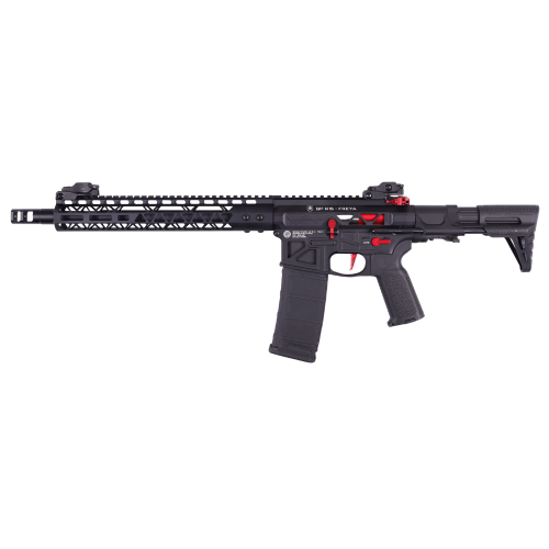 Replika karabinka Skeleton PDW 13" FREYA MLOK ALPHA GEN.2 Black-Red  - Delta Armory