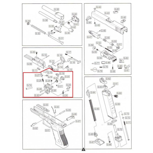 Kompletny zestaw zbijaka G18 części #19-30&74-76 - WE