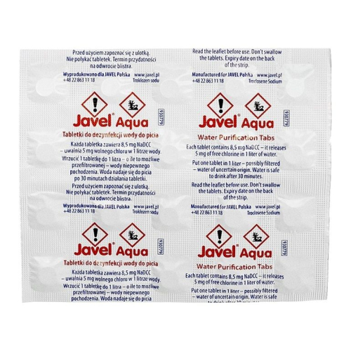 Tabletki Aqua do uzdatniania wody 20szt. - Javel