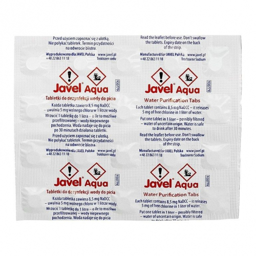 Tabletki Aqua do uzdatniania wody 20szt. - Javel